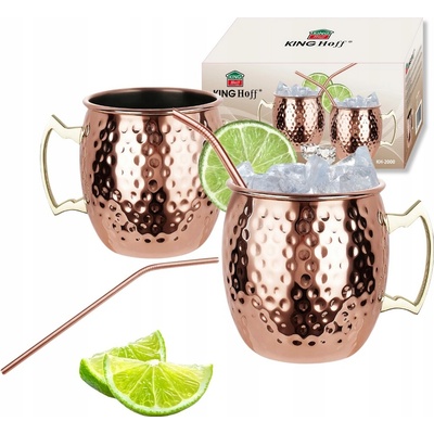 Mule Sada hrnčekov Moscow 2× + 2 slamky 500 ml