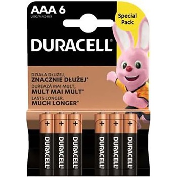 Duracell Батерии алкални Duracell LR03/MN2400(DAAALR03MN24006), ААA, 1.5 V, 6 бр. в опаковка