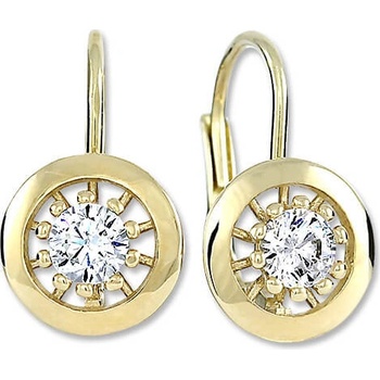 Soliter Zlaté okrúhle náušnice s čírymi kryštálmi 236 001 01045