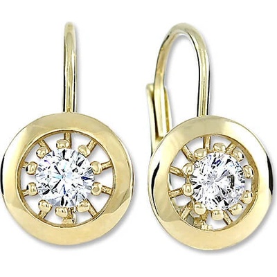 Soliter Zlaté okrúhle náušnice s čírymi kryštálmi 236 001 01045