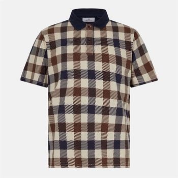 AQUASCUTUM Блуза с яка AQUASCUTUM Big Check Polo Shirt - Navy