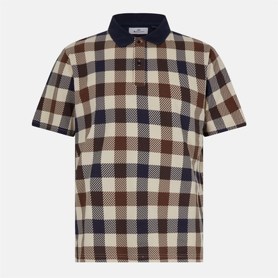 AQUASCUTUM Блуза с яка AQUASCUTUM Big Check Polo Shirt - Navy