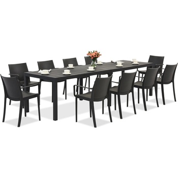 BICA King Double/Victoria антрацит комплект градински мебели за 10 души Bica (BC439ANT-10xBC351ANT)