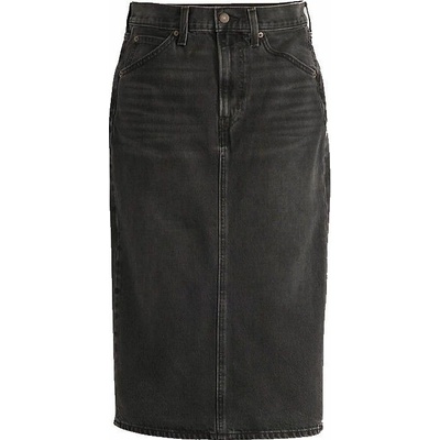 Levi's Hr Back Slit Skirt midi pouzdrová 001VH šedá