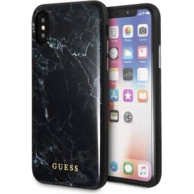 GUESS Marble Case - дизайнерски кейс с висока защита за iPhone XS, iPhone X (черен)
