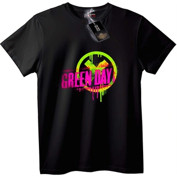 NOONEBRAND Тениска Green Day неоново лого - 7XL, Black