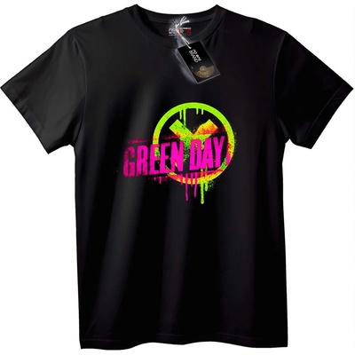 NOONEBRAND Тениска Green Day неоново лого - 7XL, Black