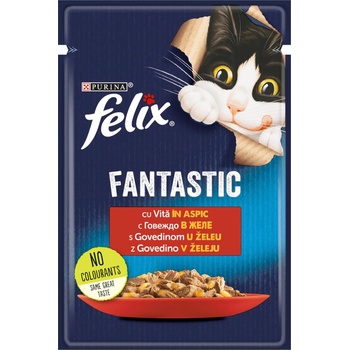 Felix Fantastic пауч с говеждо в желе - 0.085кг