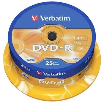 Image 1 of Verbatim DVD-R, 4.7 GB, 16x, AZO покритие, 25 броя в шпиндел (043522)