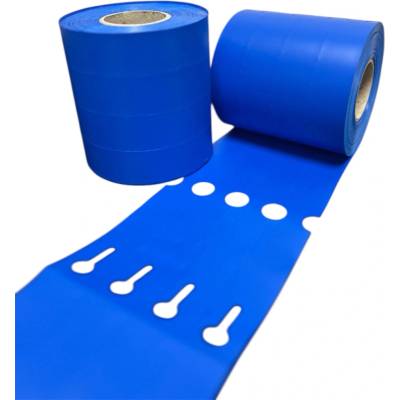 Plastová Etiketa záhradnícka 25 mm x 254 mm, 4 - Produkcia, Polypropylén, Tmavomodrá, Dutinka 40 mm, 600 ks/kotúč, Priemer kotúča 94 mm
