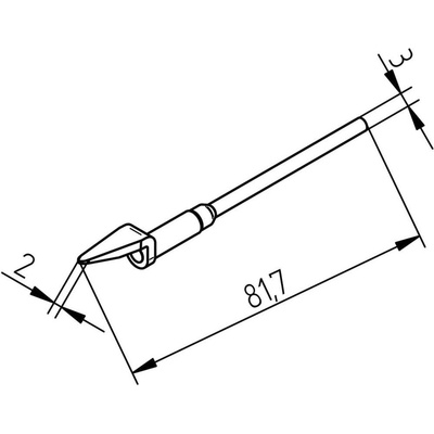 Ersa 0452MDLF020/SB odspájkovací hrot Veľkosť hrotov 2 mm Dĺžka hrotov 2 mm Obsah 1 ks