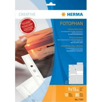 Herma 7583 fotophan kapsičky na foto 9x13 cm na výšku biela 10 ks