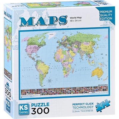 KS Games Пъзел KS Games от 300 части - Карта на света (19264)