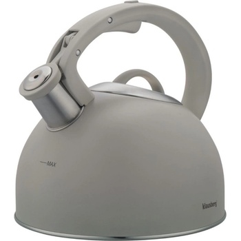Klausberg Свирещ чайник Klausberg KB 7912, 2.5 л, Дръжка с дървесен ефект, Индукция, Светлосив (9999KB7912)