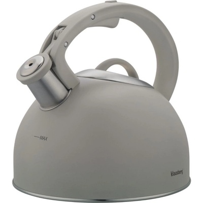 Klausberg Свирещ чайник Klausberg KB 7912, 2.5 л, Дръжка с дървесен ефект, Индукция, Светлосив (9999KB7912)