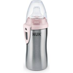 Nuk Шише със силиконов накрайник Nuk - Active Cup, 12m+, с термоефект, 215 ml, розово (old- 10255328-розов)