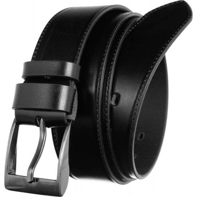 Pánský lesklý kožený pásek PRS-S black