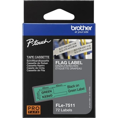 Brother Етикетна лента Brother FLe - 7511, зелена/черна (FLE7511)