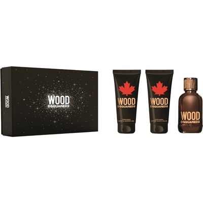 Dsquared2 Wood for Him Комплект (EDT 100ml + SG 100ml + AS Balm 100ml) за Мъже