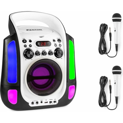 Fenton SBS30W karaoke systém s CD a 2ks bílých mikrofonů