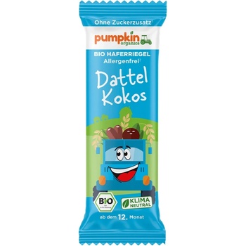 Pumpkin Organics Био овесено барче Pumpkin Organics - С фурми и кокос, 20 g (202680)