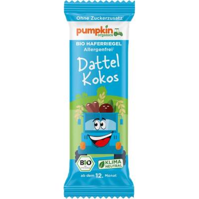 Pumpkin Organics Био овесено барче Pumpkin Organics - С фурми и кокос, 20 g (202680)