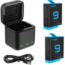Nabíjačky ku kamerám Telesin 3-slot Box nabíjačka na GoPro Hero 9 / Hero 10 + batérie 2ks GP-BNC-901