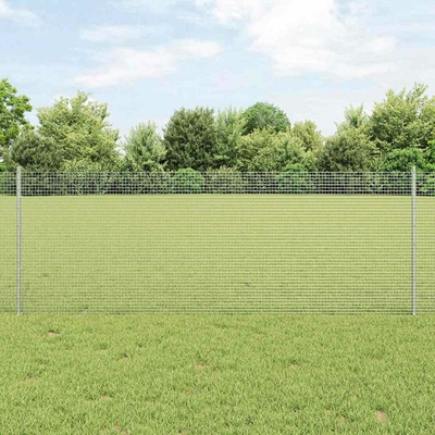vidaXL Svařovaná drátěná plotovina s tyčkami 50 x 0,8 m Stříbrná