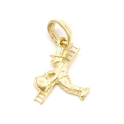 B&B Goldinvestic Zlatý přívěsek kominíček se srdíčkem N5558