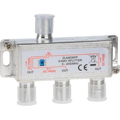 Anténní rozbočovač Cabletech 5-2450MHz 3x výstup, průchozí