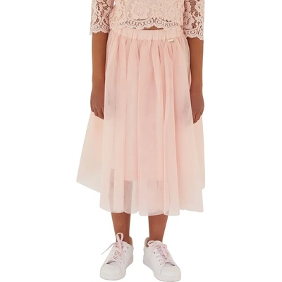 GUESS Тюлена пола със средна дължина в розово с метално лого Guess