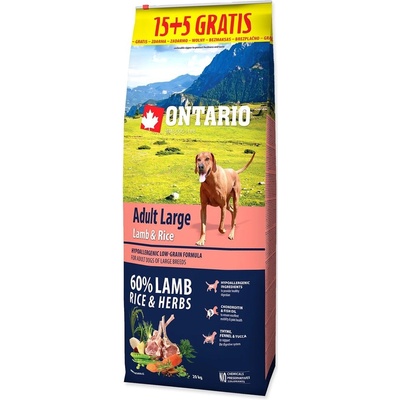 Ontario Adult Large Lamb & Rice 20 kg