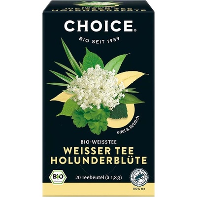 CHOICE Bio Bílý čaj s květy černého bezu 20 x 1,8 g