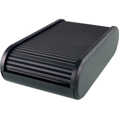 HELIT Držiak na vizitky, na 300 ks, s roletou, horizontálny, „Linear“, čierny H6218095