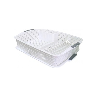 MEGA PLAST Mega Plast, Odkapávač na nádobí, polyratan, 47,5 x 37,5 x 9 cm, bílý