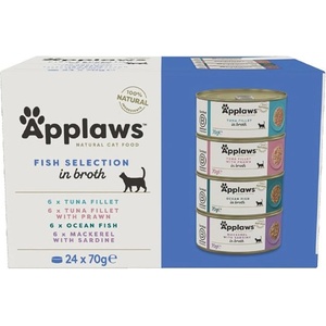 Applaws Fish Selection Консерва за котки, избор на риба в бульон 24 x 70 г
