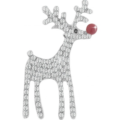 Biju brož sobík vyskládaný zirkony stříbrná 9001465-1