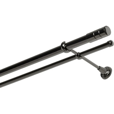 OK-GarnýžeCY Garnýž kovová dvouřadá 25/16mm Cylinder onyx 230 cm do stěny / na tunýlek - bez kroužků