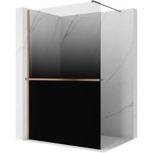 Mexen Kioto+ стенна душ кабина с рафт тип Walk-in 80 x 200 см, омбре черен 8 мм, (800-080-121-65-76)