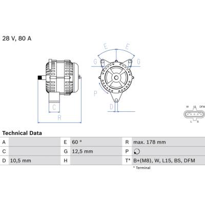 Alternátor BOSCH 0 986 047 420 (0986047420)