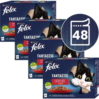 Felix Fantastic kuře hovězí králík jehněčí v želé 48 x 85 g