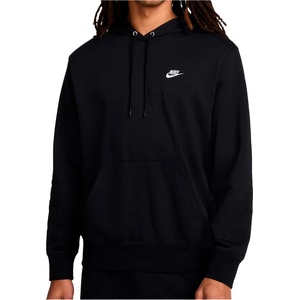 Nike Мъжки суичър Nike Club French Terry Pullover Hoodie - Black / Black / White (017-4502-0113)