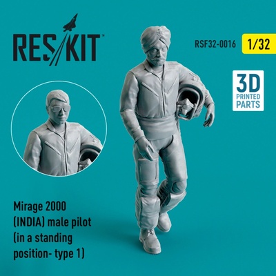 Mirage Reskit 2000 INDIA male pilot in a standing position type 1 3D Printed 1:32