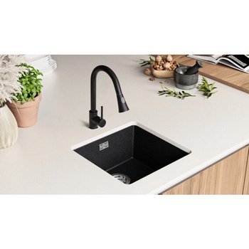 Image 1 of Твоят Стил Графитна гранитна кухненска мивка за вграждане под плот Лондон 50 XXL 460x470 мм