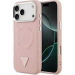 GUESS Калъф за iPhone 17 Pro - Guess - Твърд калъф с триъгълно лого MagSafe (GUHMP17LPSDTSCMP) - Розов