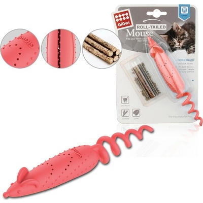 GiGwi Hračka kočka Myška s náplněni Catnip+Matabi 16 cm