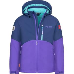 TROLLKIDS Детско софтшел яке Trollkids Girl's Balestrand Jacket Softshell jacket - Wisteria Purple / Mystic Blue - размер 98 (EU) (703-4379-1112)