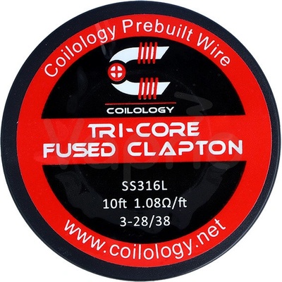Coilology odporový drát Tri-Core Fused Clapton SS316L 28/38