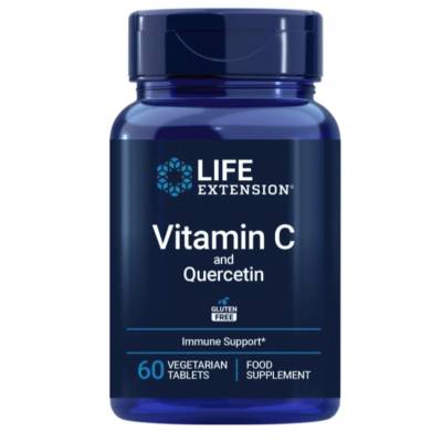Life Extension Vitamin C and Quercetin Phytosome, витамин С с кверцетин, 60 растителни таблетки