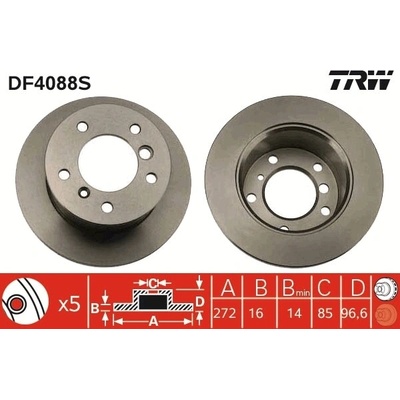 Brzdový kotúč TRW DF4088S